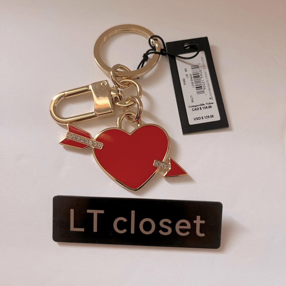 New Kate Spade Love Shack Metal Key Chain Bag Charm